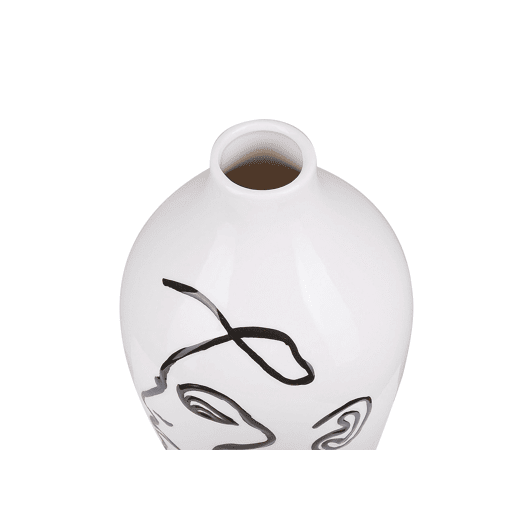 Jarro de flores HELIKE Grés 23 cm Branco Jarro de flores HELIKE Grés 23 cm Branco