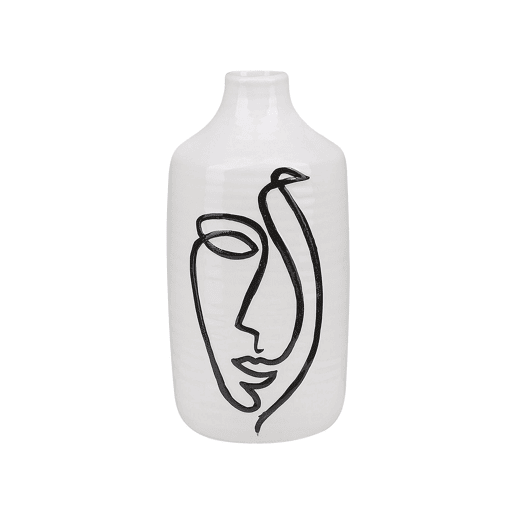 Jarro de flores AENUS Grés 22 cm Branco Jarro de flores AENUS Grés 22 cm Branco