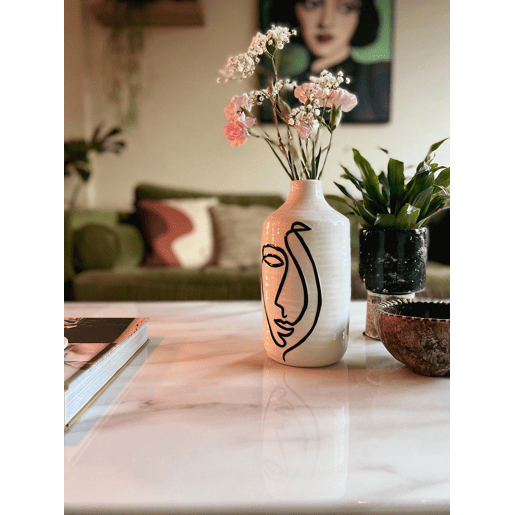 Jarro de flores AENUS Grés 22 cm Branco Jarro de flores AENUS Grés 22 cm Branco