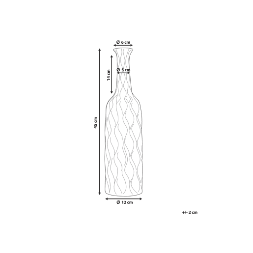 Jarro decorativo BASSANIA Grés 45 cm Prateado