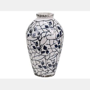 Jarro de flores MALLIA Grés 22 cm Branco