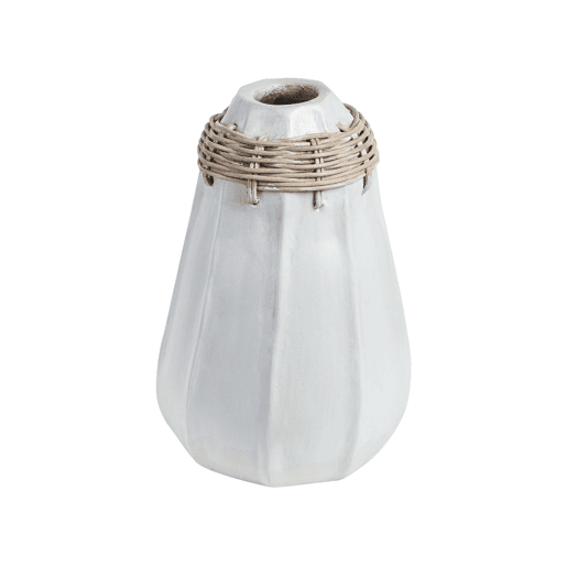 Jarro decorativo KAMPAR Cerâmica 30 cm Branco