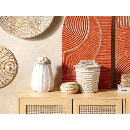 Jarro decorativo KAMPAR Cerâmica 30 cm Branco
