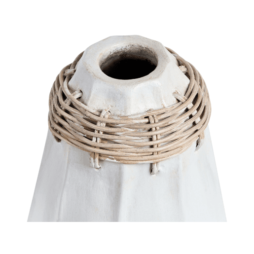 Jarro decorativo KAMPAR Cerâmica 30 cm Branco