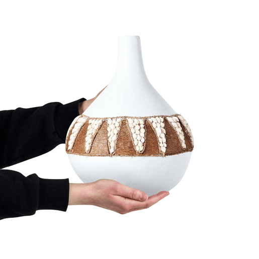 Jarro decorativo SIMPANG Cerâmica 33 cm Branco