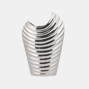 Jarro decorativo ECETRA Grés 26 cm Prateado