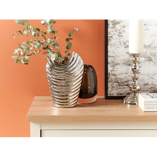 Jarro decorativo ECETRA Grés 26 cm Prateado