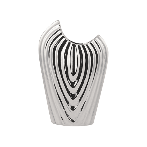 Jarro decorativo ECETRA Grés 26 cm Prateado