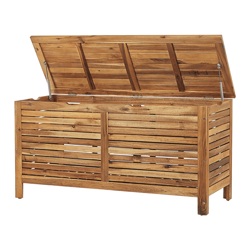 Caixa de arrumação RIVIERA Madeira de acácia 130 cm 48 cm Castanho claro