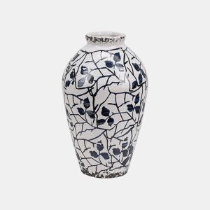 Jarro de flores MALLIA Grés 20 cm Branco