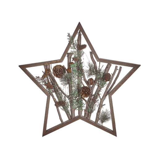 Figura decorativa LED em madeira escura 46 cm DOKKA