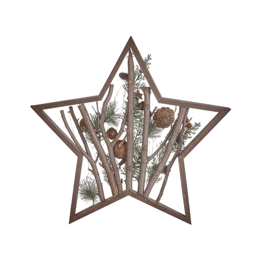 Figura decorativa LED em madeira escura 46 cm DOKKA