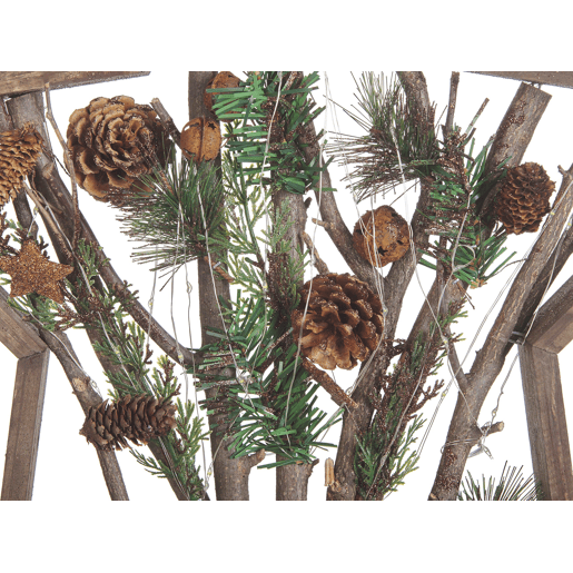 Figura decorativa LED em madeira escura 46 cm DOKKA