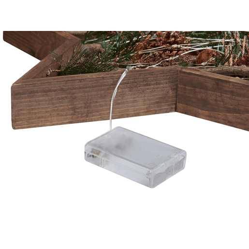 Figura decorativa LED em madeira escura 46 cm DOKKA