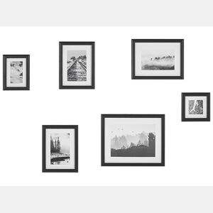 Conjunto de 6 molduras para fotografias ZINARE Paisagem Preto