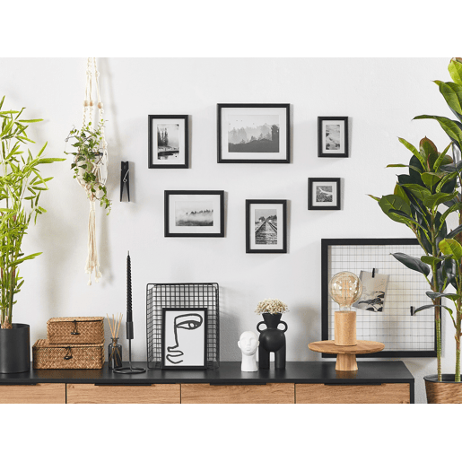 Conjunto de 6 molduras para fotografias ZINARE Paisagem Preto