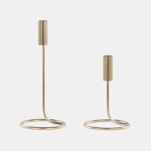 Conjunto de 2 castiçais BUNYU Metal 1928 cm Dourado