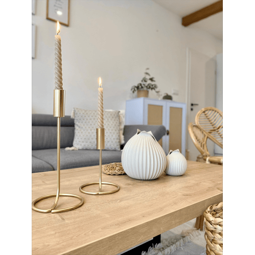 Conjunto de 2 castiçais BUNYU Metal 1928 cm Dourado