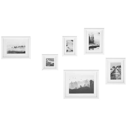 Conjunto de 6 molduras para fotografias ZINARE Paisagem Branco