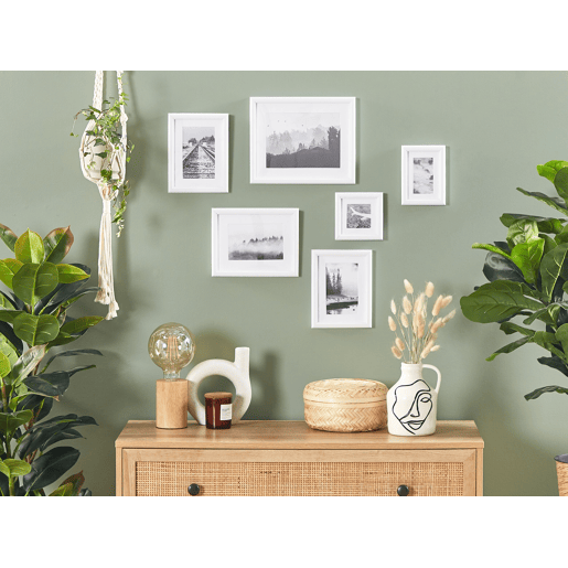 Conjunto de 6 molduras para fotografias ZINARE Paisagem Branco