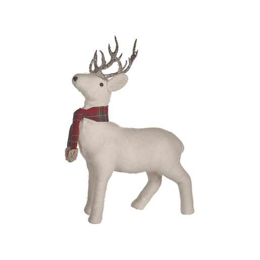 Figura decorativa rena 48 cm branco MUSTOLA