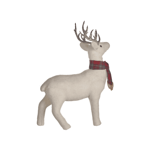 Figura decorativa rena 48 cm branco MUSTOLA