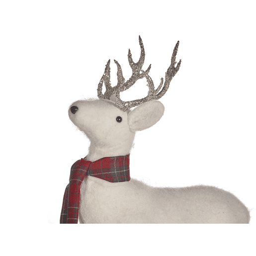 Figura decorativa rena 48 cm branco MUSTOLA