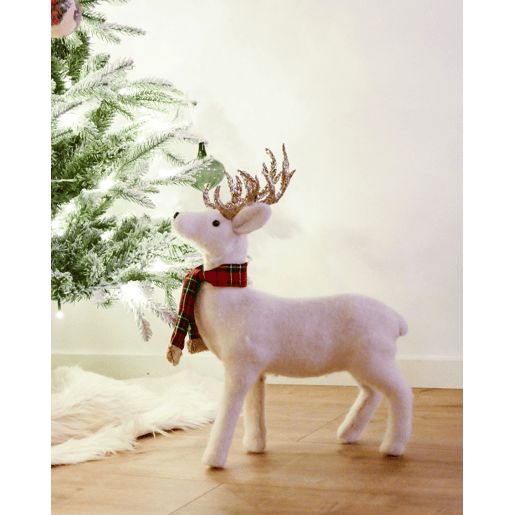Figura decorativa rena 48 cm branco MUSTOLA
