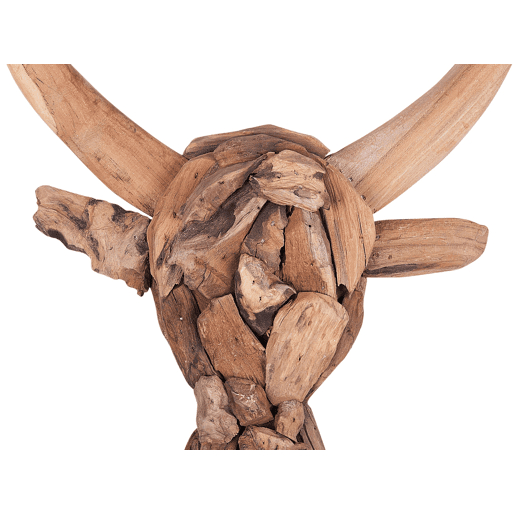 Figura de parede Touro BULL HEAD Madeira de teca 34 cm Castanho