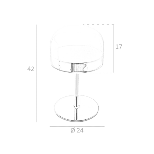 ANGEL CERDA Candeeiro de mesa em aço e vidro transparente