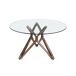 ANGEL CERDA Mesa comedor redonda cristal templado y nogal 140x140 ANGEL CERDA Mesa comedor redonda cristal templado y nogal 140x140 Nogal