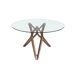 ANGEL CERDA Mesa comedor redonda cristal templado y nogal 140x140 ANGEL CERDA Mesa comedor redonda cristal templado y nogal 140x140 Nogal