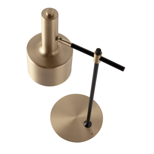 ANGEL CERDA Candeeiro de mesa em alumínio dourado e aço preto ANGEL CERDA Candeeiro de mesa em alumínio dourado e aço preto