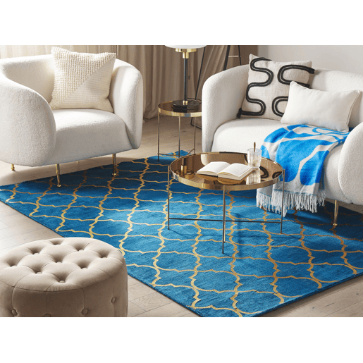 Tapete YELKI Azul 140 x 200 cm Viscose
