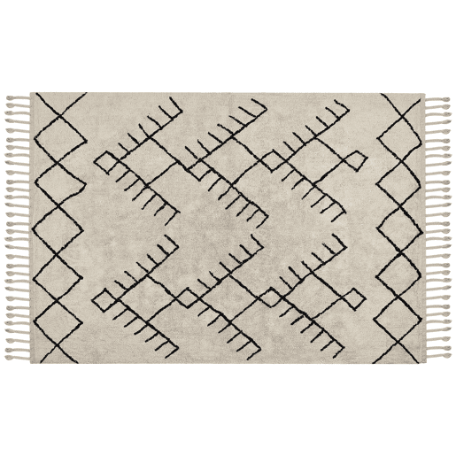 Tapete ERLER Creme claro 160 x 230 cm Algodão