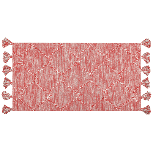 Tapete NIGDE Vermelho 80 x 150 cm Algodão