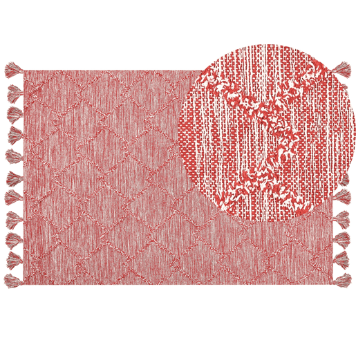 Tapete NIGDE Vermelho 160 x 230 cm Algodão