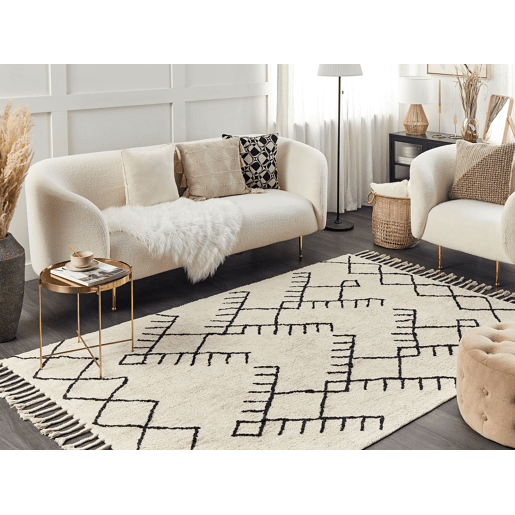 Tapete ERLER Creme claro 140 x 200 cm Algodão