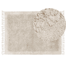 Tapete BITLIS Creme claro 140 x 200 cm Algodão