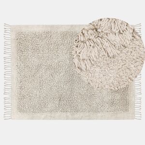Tapete BITLIS Creme claro 140 x 200 cm Algodão