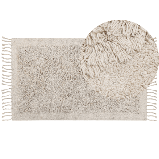 Tapete BITLIS Creme claro 80 x 150 cm Algodão