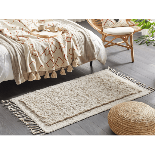 Tapete BITLIS Creme claro 80 x 150 cm Algodão