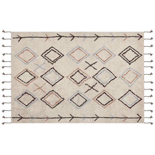 Tapete CORUM Creme 160 x 230 cm Algodão