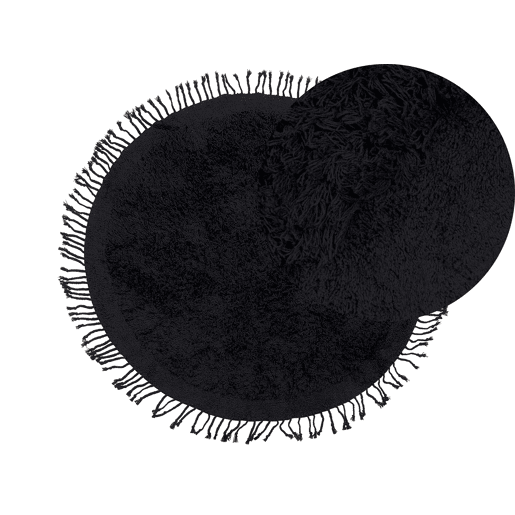 Tapete BITLIS Preto ø 140 cm Algodão