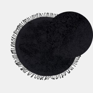 Tapete BITLIS Preto ø 140 cm Algodão