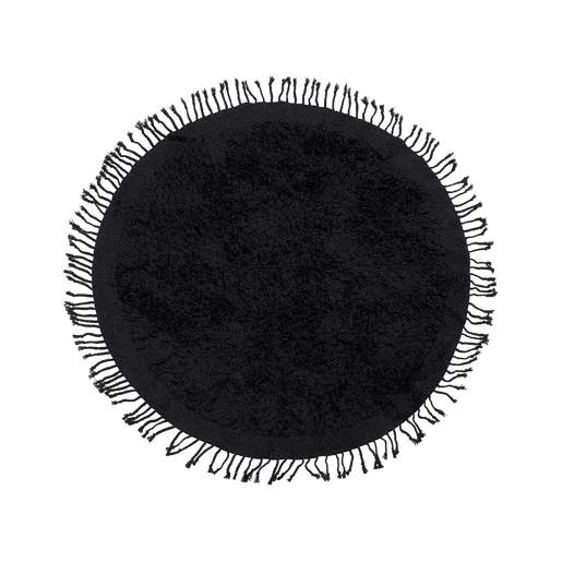 Tapete BITLIS Preto ø 140 cm Algodão
