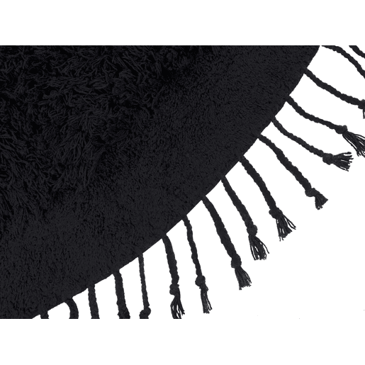 Tapete BITLIS Preto ø 140 cm Algodão
