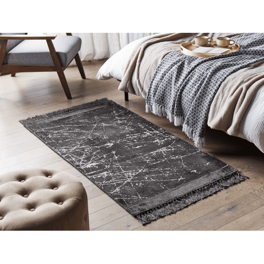 Tapete HANLI Cinzento escuro 80 x 150 cm Viscose