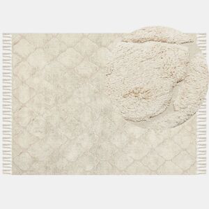 Tapete SILCHAR Creme 160 x 230 cm Algodão