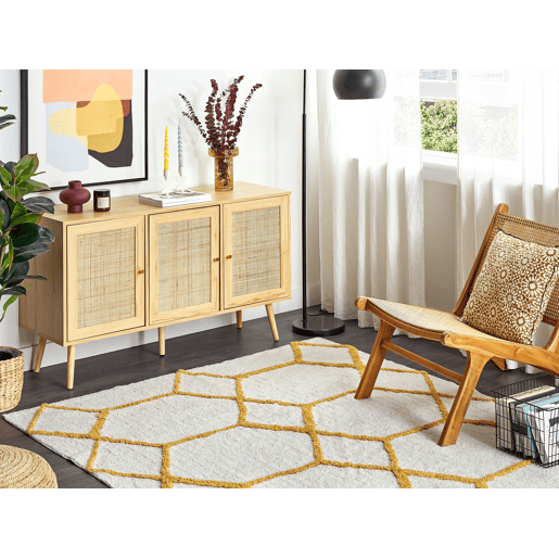 Tapete BEYLER Branco 160 x 230 cm Algodão